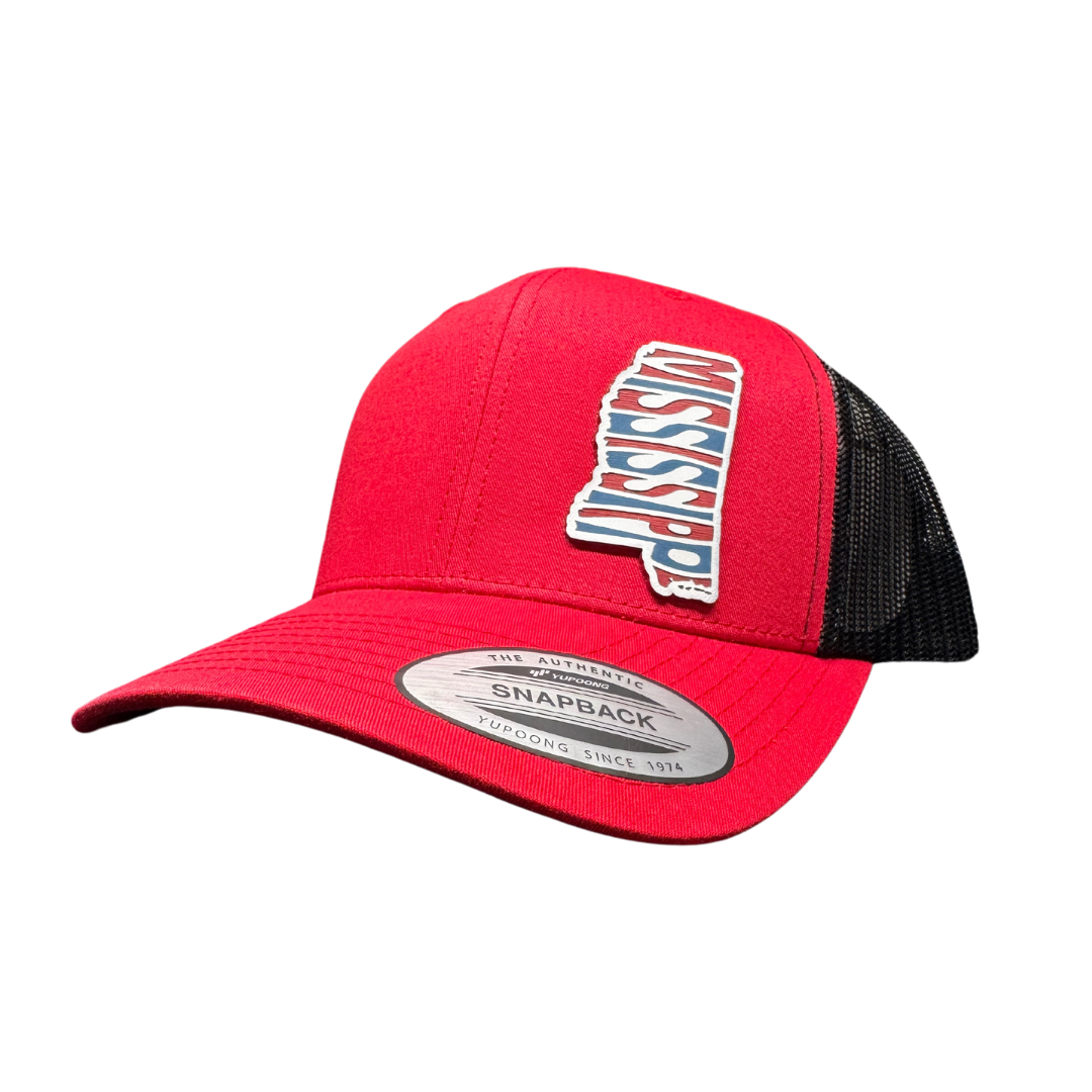 USA STATE RED WHITE AND BLUE HAT LINE